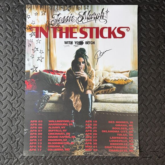 Jessie Murph Signed Poster In The Sticks Tour Concert Official Merch Tulsa 2024
